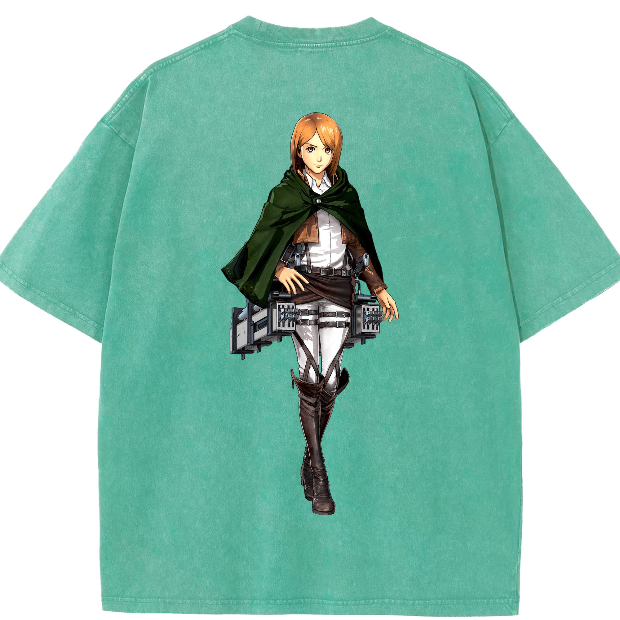 （画像用） 進撃の巨人 ペトラ·ラル Attack on Titan Petra Rall 綿100% ヴィンテージ風 半袖Tシャツ（背面プリント）